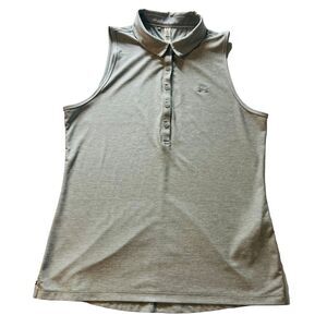 Under Armour Polo Shirt Large Adult Light Heathered‎ Gray Sleeveless Fitted Golf